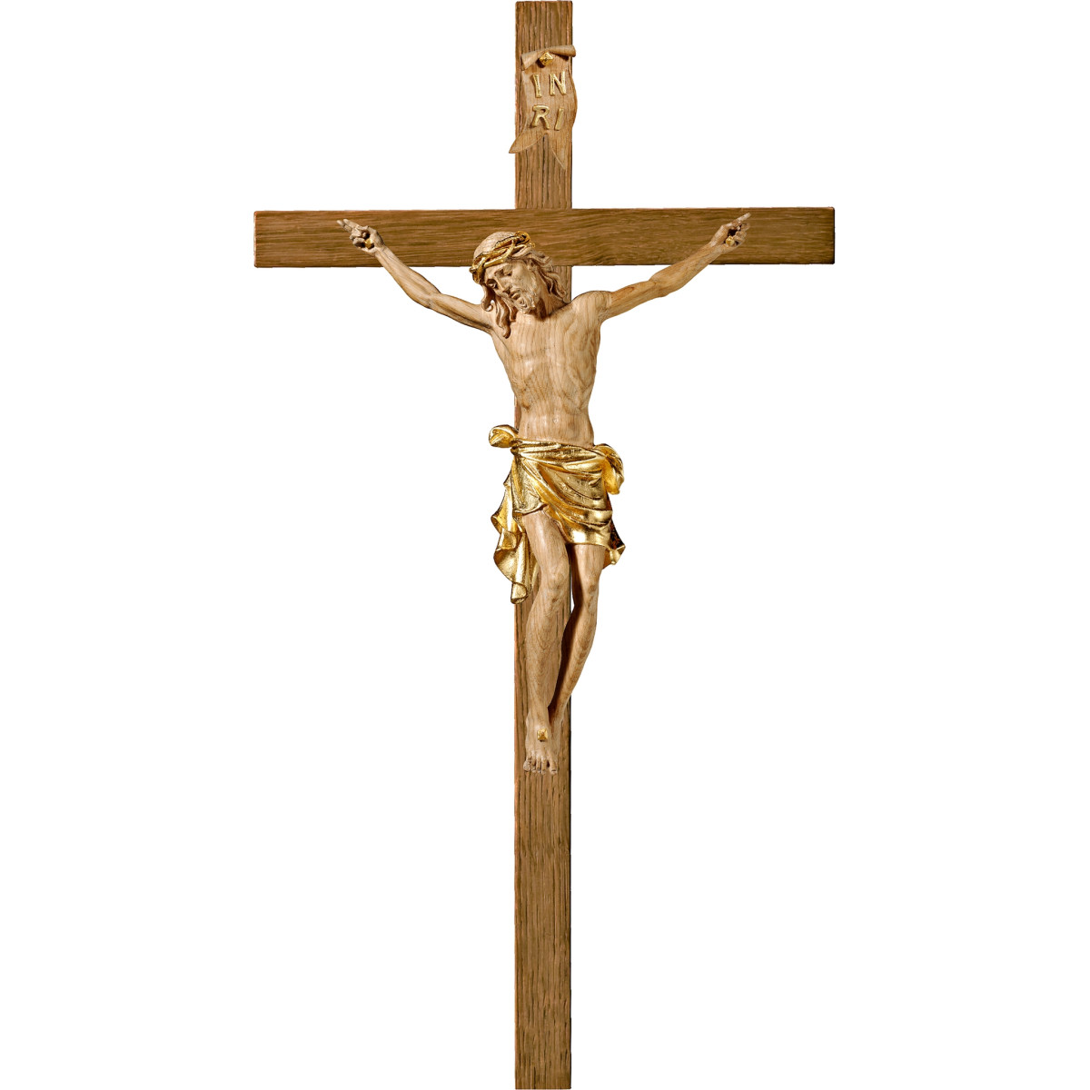 Cristo Pisa en cruz de roble